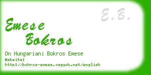 emese bokros business card